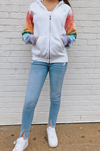 Load image into Gallery viewer, JET x Mixology Zip Up Hoodie with Rainbow Sleeves
